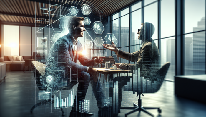 Is Debt Management Better Than Consolidation: A Guide | DCL A person negotiating lower interest rates with a financial advisor in a cosy office, surrounded by financial documents.